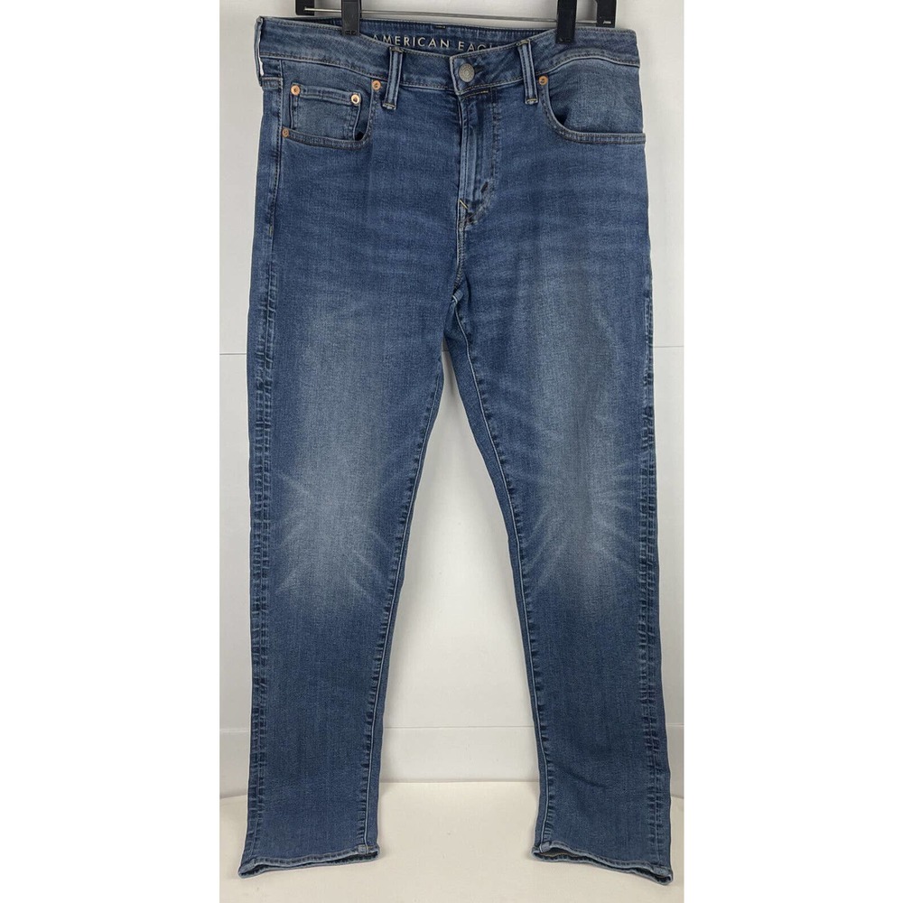 American Eagle Airflex+ Athletic Stretch Jeans Whiskers Men's 32 X 36 .